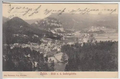 (26032) AK Oybin, Blick von der Ludwigshöhe 1909