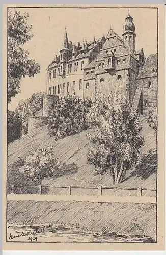 (25916) Künstler AK Karl Winkel, Frischborn, Schloss Eisenbach