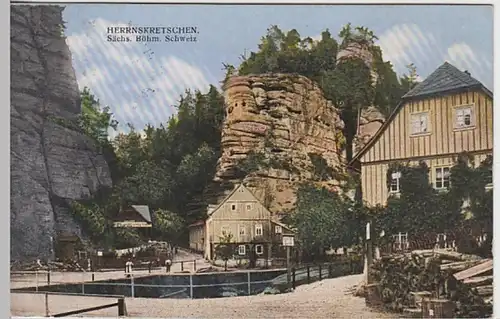 (25886) AK Herrnskretschen, Hrensko, Ortsansicht 1928