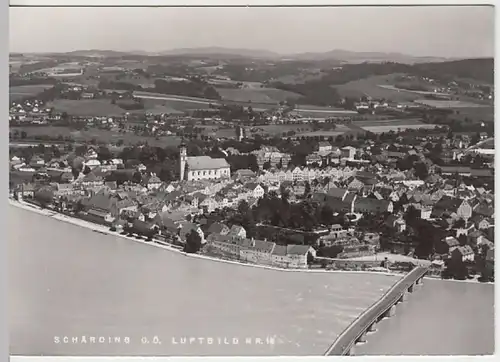 (25853) Foto AK Schärding, Panorama, Luftbild 1959
