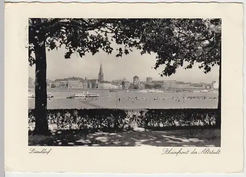 (25813) AK Düsseldorf, Rheinfront der Altstadt 1954