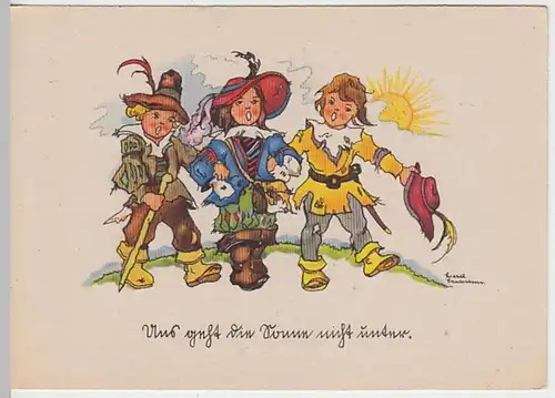 (25721) Künstler AK L. Lauterborn, Uns geht die Sonn nicht unter, vor 1945