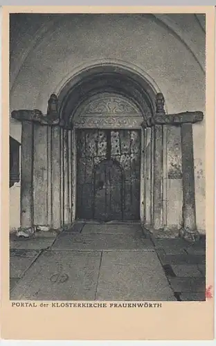 (25710) AK Chiemsee, Klosterkirche Frauenwörth, Portal, vor 1945