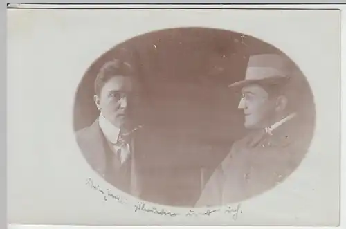 (25683) Foto AK zwei Herren mit Brille, Zwillingsbrüder, Stemp. Jena 1913
