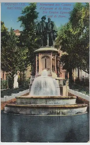 (25623) AK Bruxelles, Brüssel, Denkmal Grafen Egmont u. de Horn 1915