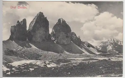 (25619) AK Drei Zinnen, Tre Cime di Lavaredo, vor 1945