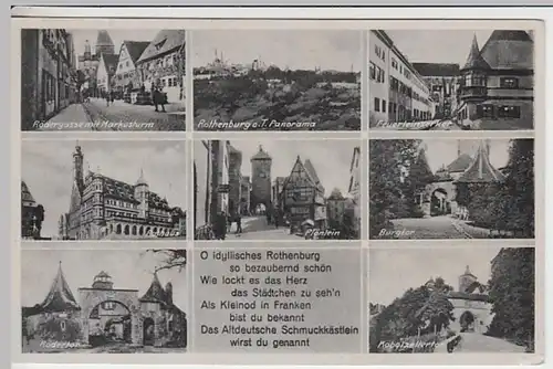 (25611) AK Rothenburg ob der Tauber, Mehrbildkarte