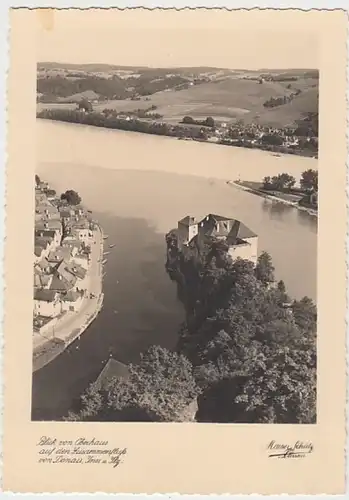 (25606) Foto AK Passau, Blick vom Oberhaus, Zusammenfluss, vor 1945