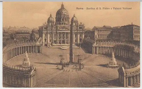 (25557) AK Vatikan, Petersdom, Petersplatz, Vatikanpalast 1913