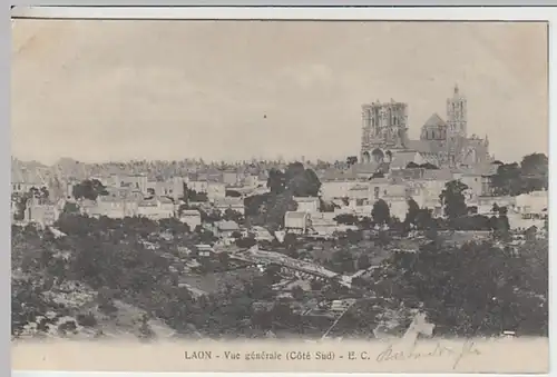 (25553) AK Laon, Kathedrale, Stadtansicht, vor 1945