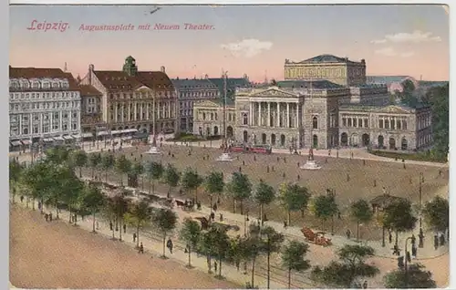 (25504) AK Leipzig, Augustusplatz, Oper, Feldpost 1915