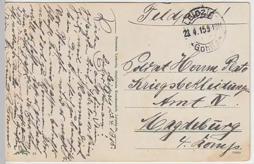 (25504) AK Leipzig, Augustusplatz, Oper, Feldpost 1915