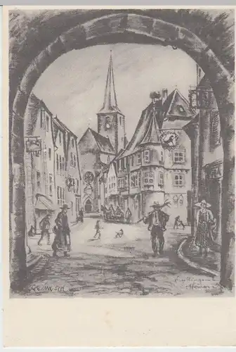 (25473) AK Finstingen, Unter dem Stadttor vor 1945