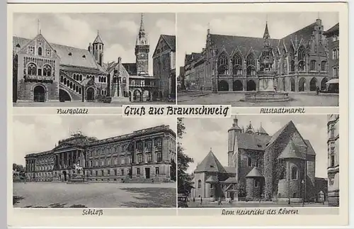 (25471) AK Braunschweig, Mehrbildkarte, Dom, Schloss, Burg