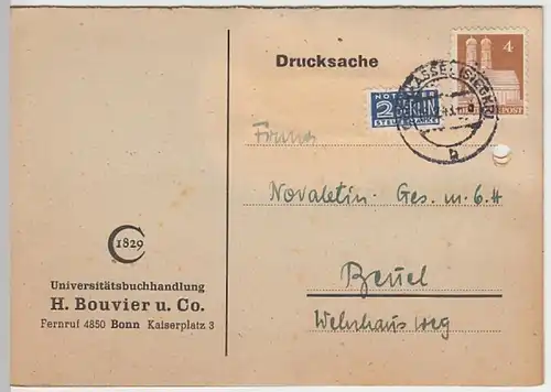 (25462) Postkarte DP 1948 v. Universitätsbuchhandlung H. Bouvier & Co. Bonn