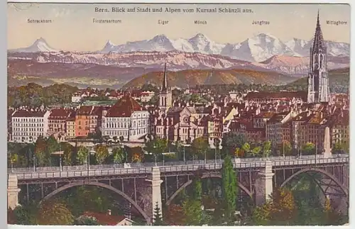 (25468) AK Bern, Stadtansicht vom Kursaal Schänzli aus, vor 1945