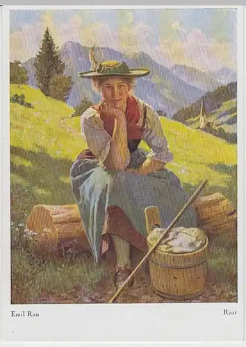 (25423) Künstler AK Emil Rau, Rast