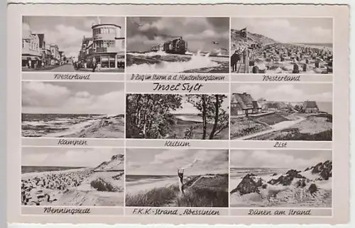 (25384) Foto AK Sylt, Mehrbildkarte, Westerland, List, Kampen, nach 1945