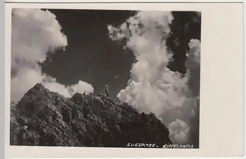 (25378) Foto AK Zugspitze, Gipfelkreuz 1940er