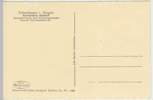 (25376) Foto AK Tellerhäuser, Erzgeb., Panorama, Fichtelberg, vor 1945