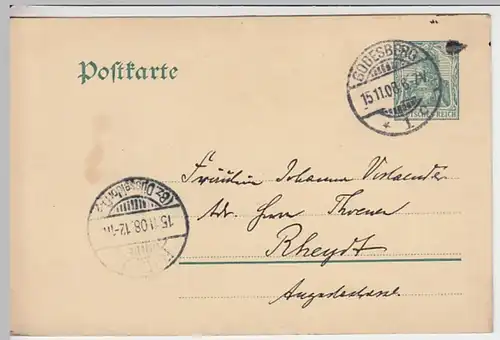 (25326) Ganzsache DR Godesberg 1908