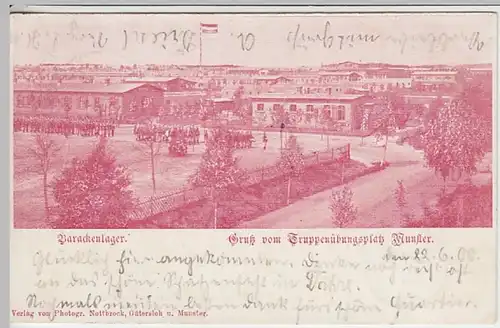 (25323) AK Gruß vom Truppenübungsplatz Munster, Barackenlager 1900