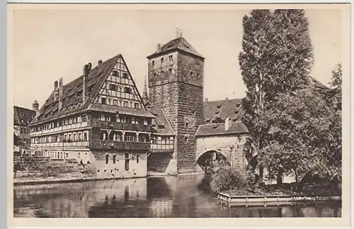 (25304) AK Nürnberg, Weinstadl, Wasserturm, Henkersteg, vor 1945