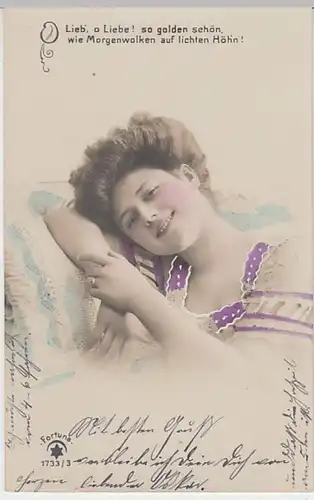 (25269) Foto AK Sprüche, Lieb o Liebe so golden schön 1910