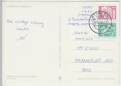 (25265) AK Limsdorf, Grubensee, Mehrbildkarte 1990