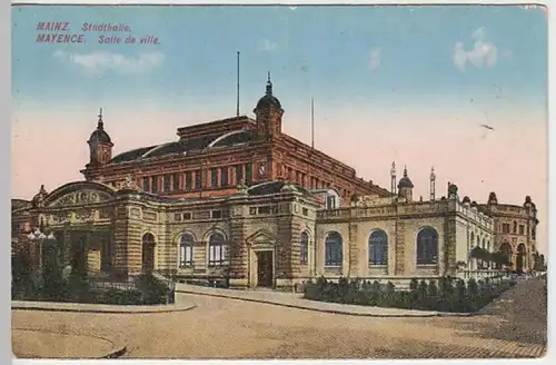 (25207) AK Mainz, Stadthalle, vor 1945