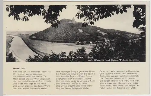 (25168) AK Porta Westfalica, Panorama m. Weserlied 1936