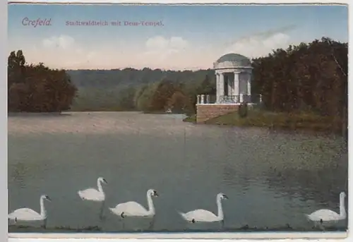 (25159) AK Krefeld, Stadtwaldteich, Deuß-Tempel, bis 1926