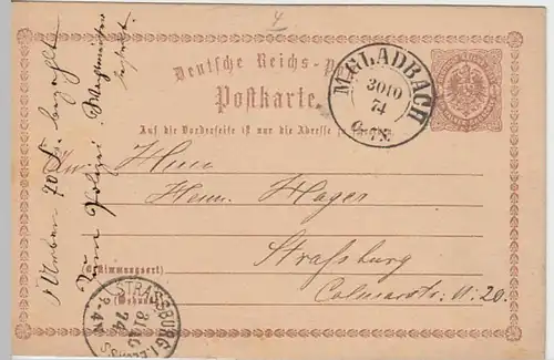 (25092) Ganzsache DR Mönchengladbach 1874