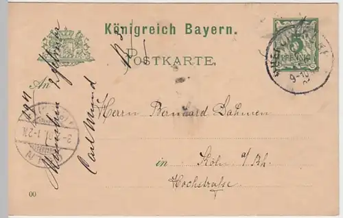 (25052) Ganzsache DR Bayern 1901