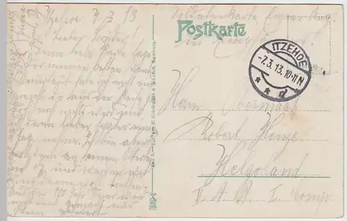 (25082) AK Itzehoe, Breitenburg, Schlossbrücke, Soldatenkarte 1913