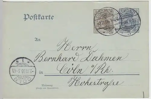 (25019) Ganzsache DR Dortmund 1906