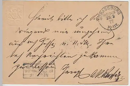 (25017) Ganzsache DR Bayern Muenchen 1877