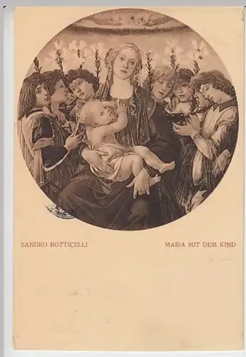 (25006) AK Gemälde v. Botticelli: Maria mit dem Kind, SSt Sudetenland 1938