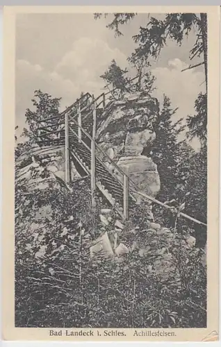 (24976) AK Bad Landeck, Ladek-Zdroj, Achillesfelsen, vor 1945