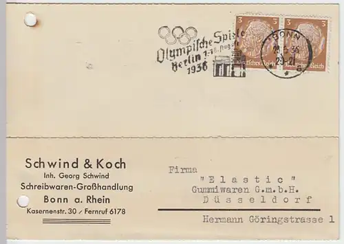 (24847) Postkarte DR 1936 v. Schwind & Koch Bonn