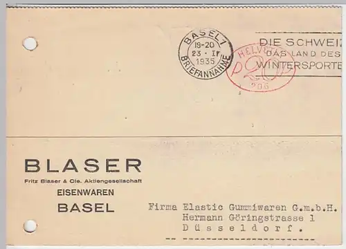 (24838) Postkarte Schweiz 1935 v. Blaser Eisenwaren Basel