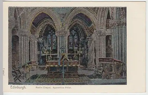 (24775) AK Edinburgh, Rosslyn-Kapelle, Inneres, Glanzkarte, vor 1945