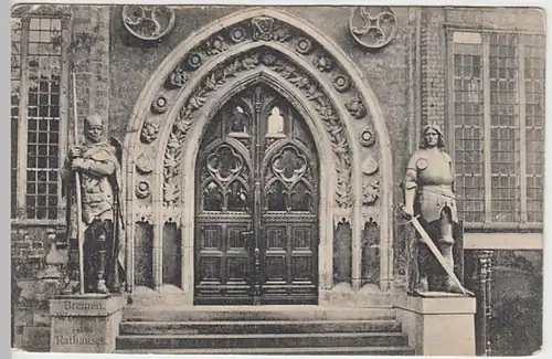 (24718) AK Bremen, Rathaus, Westportal 1913