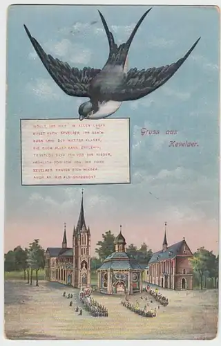 (24691) AK Gruß aus Kevelaer, Basilika, Gnadenkapelle, Feldp. 1916