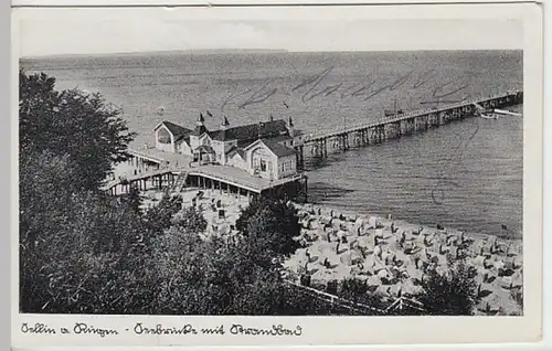 (24671) AK Sellin, Rügen, Seebrücke, Strandbad 1939