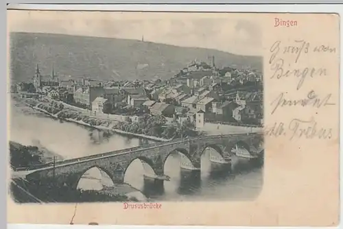 (24648) AK Bingen am Rhein, Drususbrücke 1902
