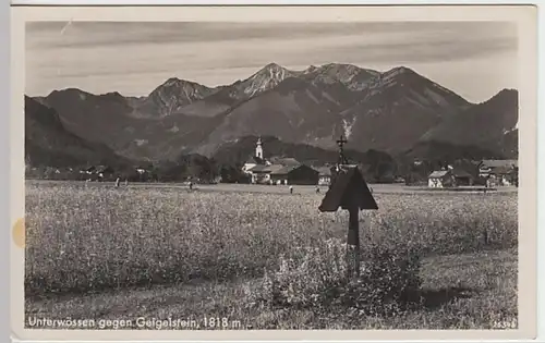 (24584) Foto AK Unterwössen, Blick gegen Geigelstein 1934