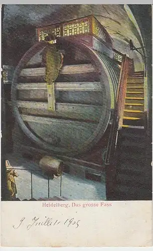 (24564) AK Heidelberg, Schloss, Großes Fass 1909