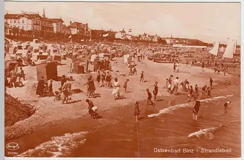 (24563) AK Binz, Rügen, Strandleben 1927