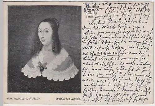 (24545) Künstler AK Bartholomeus v. d. Helst, Weibliches Bildnis 1907